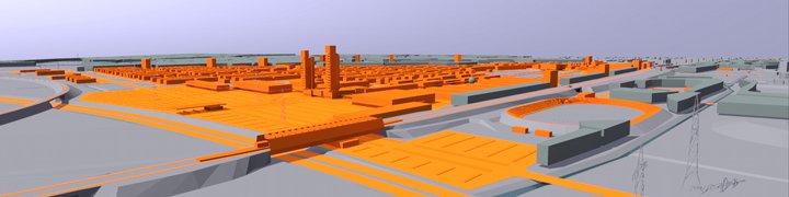 microcity, view from southeast [Buch5, 1997]